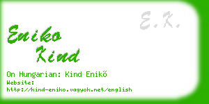 eniko kind business card
